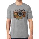 Camiseta Máquina Fotográfica Vintage e Flores - Foca na Moda Camiseta Máquina Fotográfica Vintage e Flores - Foca na Moda