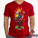 Camiseta Mario e Deadpool 100% Algodão Super Mario Bros Geeko