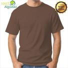 Camiseta Marrom Camisa Masculina Básica 100% Algodão 30.1 Premium