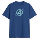 Camiseta Marvel Fantastic Four Logo Symbol Grunge Azul