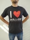 Camiseta Masc Preta Coração Salles Profissional