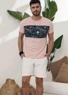 Camiseta masc. tela floral Tendenza