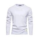 Camiseta Masculina 100% Algodão De Manga Comprida, Casual, De Alta Qualidade, Roupas Clássicas
