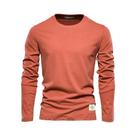 Camiseta Masculina 100% Algodão De Manga Comprida, Casual, De Alta Qualidade, Roupas Clássicas Para