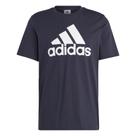 Camiseta masculina Adidas Essentials Single Jersey com logotipo grande