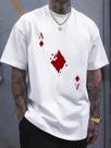 Camiseta Masculina Algodao Estampa Ás Design Baralho Moda