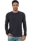 Camiseta Masculina Anistia Slim com Elastano Manga Longa Grafite