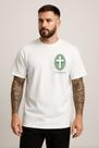 Camiseta Masculina Básica Algodão Respirável Camisa Casual Conforto Leve Caimento Regular Dia a Dia Estampa Digital Cruz