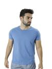 Camiseta Masculina Básica Lisa Azul Clara 100% algodão Camiseta Masculina Básica Lisa Azul Clara 100% algodão