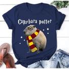 Camiseta Masculina Blusa Feminina 100% Algodão Harry Potter Capivara Simples Lançamento 2024