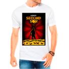 Camiseta Masculina Branca Infamous jogos games 01 Camiseta Masculina Branca Infamous jogos games 01