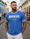 Camiseta Masculina Brasil Amarela Varias Cores Estilo 100% Algodão Premium