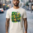 Camiseta Masculina Brasil Bandeira Cristo Futebol Estampa Impacto Malha Leve Respirável Conforto Sofisticado Presente Pai Namorado Amigo Premium