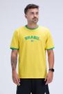 Camiseta Masculina Brasil Copa 100% Algodão Amarela Camiseta Masculina Brasil Copa 100% Algodão Amarela