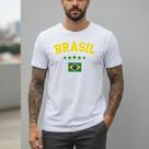 Camiseta Masculina Brasil Copa 2026 Bandeira Nacional Camisa Torcedor Algodão Macio Visual Esportivo Urbano Leve Premium