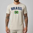 Camiseta Masculina Brasil Torcedor Algodão Premium Camisa Estilo Copa Futebol Casual Manga Curta Confortável Visual Esportivo Nacional Regular Fit