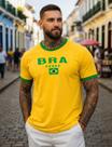 Camiseta Masculina Brasil Varias Cores Estilo em Algodão Premium
