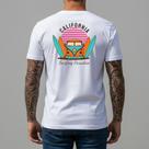 Camiseta Masculina California Surfing Paradise Algodão Camisa Surf Manga Curta Dia a Dia Lançamento Estilo Praia Retrô Verão Casual