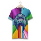 Camiseta Masculina Camisa Moda Estampada 100% Poliéster Camiseta Masculina Camisa Moda Estampada 100% Poliéster