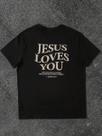 Camiseta Masculina Casual Com Verso Bíblico Jesus Loves You
