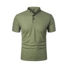 Camiseta Masculina Casual De Cor Sólida Com Gola Alta E Manga Curta, Moda Para O Dia a Dia