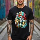 Camiseta Masculina Caveira Pirata Algodão Penteado Camisa Streetwear Urbana Casual Estampa Estilosa Manga Curta Confortável Dia a Dia Camiseta Masculina Caveira Pirata Algodão Penteado Camisa Streetwear Urbana Casual Estampa Estilosa Manga Curta Confortável Dia a Dia