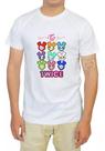 Camiseta Masculina Colorida com Estampas de Rostos Twice Kpop