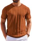 Camiseta masculina COOFANDY, casual, de verão, manga curta, suéter tricotado