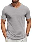 Camiseta masculina COOFANDY de manga curta com decote em V cinza claro
