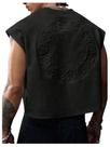 Camiseta masculina Crop Vest Top GORGLITTER, letra preta, tamanho M Camiseta masculina Crop Vest Top GORGLITTER, letra preta, tamanho M