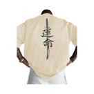 Camiseta Masculina De Algodão Com Manga Curta, Estampa De Espada Samurai Japonesa, Corte Regular,