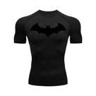 Camiseta Masculina De Compressão Com Estampa De Morcego, Secagem Rápida, Manga Curta, Para Treino,
