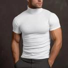 Camiseta Masculina De Gola Alta De Secagem Rápida Para Corrida, Esporte, Lazer, Academia, Elástica, Camiseta Masculina De Gola Alta De Secagem Rápida Para Corrida, Esporte, Lazer, Academia, Elástica,