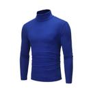 Camiseta Masculina De Gola Alta Slim Fit De Manga Longa Moda Casual Respirável Para Outono E Inverno