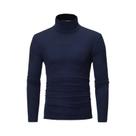Camiseta Masculina De Gola Alta Slim Fit De Manga Longa Moda Casual Respirável Para Outono E Inverno