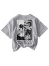 Camiseta masculina de manga curta RoseSeek Tropical 9Y cinza claro