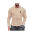 Camiseta Masculina De Manga Longa Com Estampa De Coqueiro, 100% Algodão, Casual, Para Primavera E