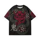 Camiseta Masculina De Verão Com Estampa De Dragão Vermelho E Preto, Design De Tatuagem, Manga Curta Camiseta Masculina De Verão Com Estampa De Dragão Vermelho E Preto, Design De Tatuagem, Manga Curta
