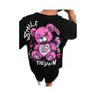 Camiseta Masculina De Verão Com Estampa De Urso De Pelúcia, Gola Redonda, Respirável, Confortável,