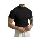 Camiseta Masculina De Verão E Primavera, Confortável, Com Gola Alta E Listras, Manga Curta, Casual Camiseta Masculina De Verão E Primavera, Confortável, Com Gola Alta E Listras, Manga Curta, Casual