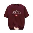 Camiseta Masculina De Verão Em Algodão Casual Com Gola Redonda E Manga Curta Estampada Com Padrão De
