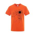 Camiseta Masculina De Verão Em Algodão Com Diagrama De Circuito De Processador CPU, Camiseta