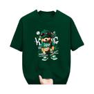 Camiseta Masculina De Verão Em Algodão Com Estampa Geométrica De Urso, Casual, Solta, Gola Redonda,