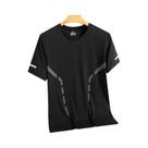 Camiseta Masculina De Verão Para Corrida Em Seda Gelada, Secagem Rápida, Estampa Refletiva,