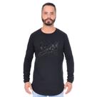 Camiseta Masculina Dgn Swag Manga Longa C/ Punho Strass