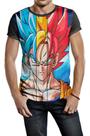Camiseta Masculina Dragon Ball 3 Evoluções Goku Ref:693 Camiseta Masculina Dragon Ball 3 Evoluções Goku Ref:693