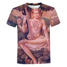 Camiseta masculina e feminina do Deus hindu Lord Shiva, impressão 3D, moda verão, confortável