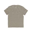 Camiseta masculina em tecido flame, lisa, cor argila, com bolso, marca basic +, tamanho m