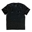 Camiseta Masculina em Tecido Flame Lisa Preta com Bolso Tamanho GG Basic+