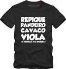 Camiseta Masculina Estampa Samba Repique Pandeiro Cavaco Viola Algodão Manga Curta